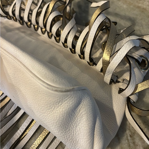 Michael Kors White Leather Fringe, Bucket Bag - Picture 7 of 7